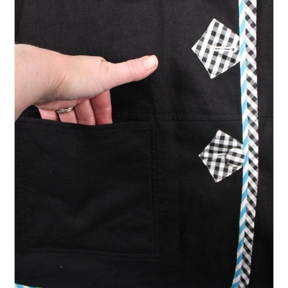 Koos Of Course Black Jacket With Multicolor Patchwork Trim & Checkered Pockets L - Picture 3 of 10